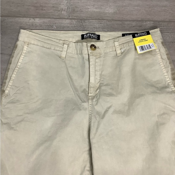 Women's Buffalo David Bitton 6 Small Chino Khakis Pants Khaki Stretch Frayed Hem - Picture 4 of 9